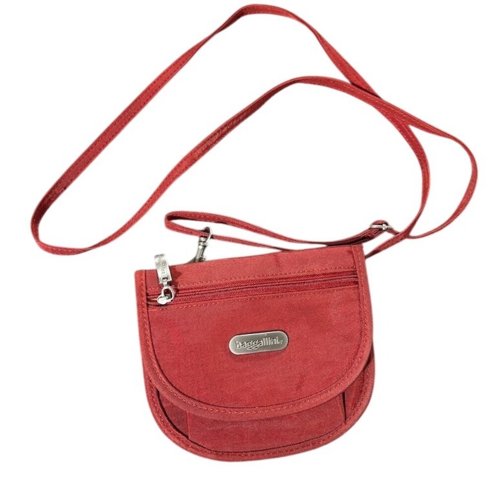 Baggallini Crossbody Bag Womens Small Red Travel Purse ID Window Zip